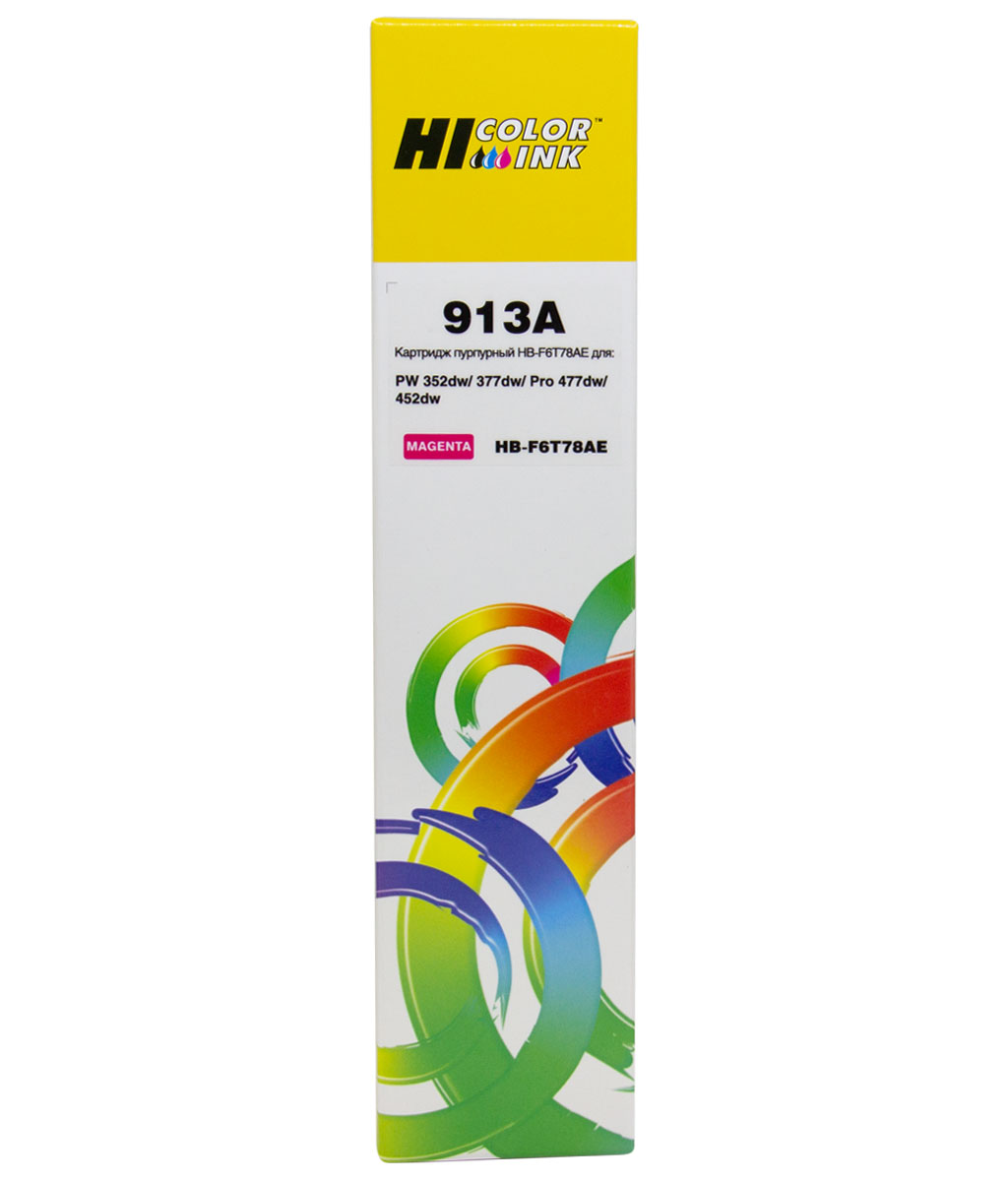 Картридж Hi-Black (HB-F6T78AE) для HP PageWide 352dw/ 377dw/ Pro 477dw/ 452dw, №913A, пурпурный