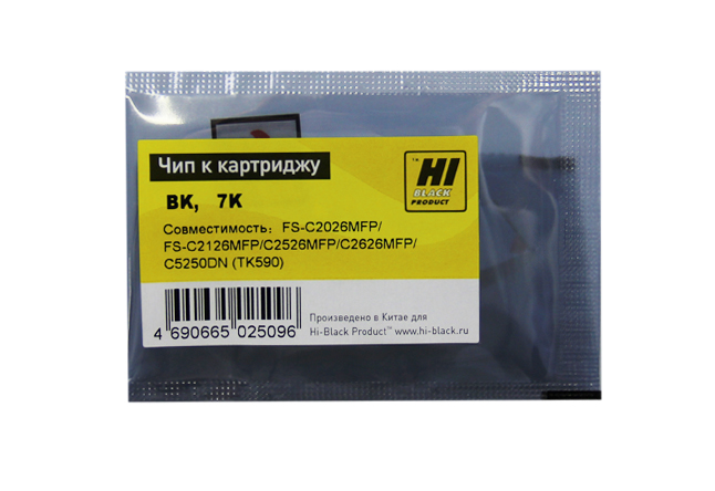 Чип Hi-Black картриджа (TK-590K) для Kyocera FS-C2026/ C2126MFP/ C5250DN, чёрный (7000 стр.)