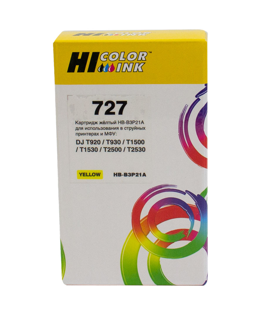 Картридж Hi-Black (HB-B3P21A) для HP DesignJet T920/ T1500, №727, жёлтый