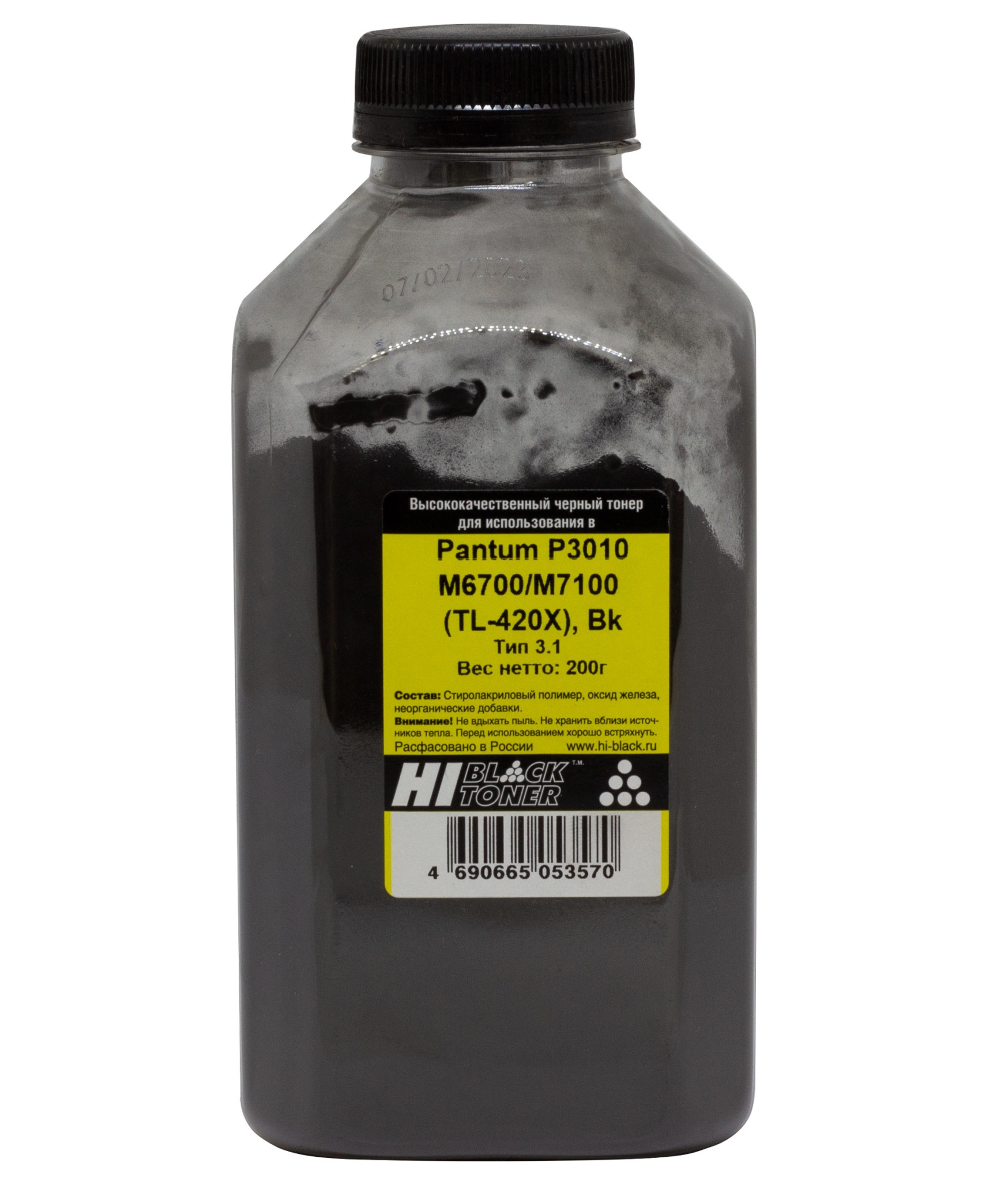 Tонер Hi-Black (TL-420X) для Pantum P3010/ M6700/ M7100, Тип 3.1, чёрный (200 гр.)
