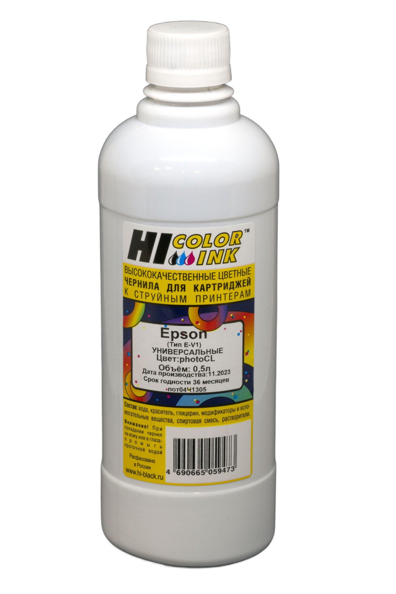 Чернила универсальные Hi-Black для Epson, Тип E-V1, водные, светло-голубые (500 мл.)