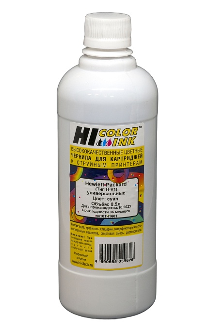 Чернила универсальные Hi-Black для HP, Тип H-V1, водные, голубые (500 мл.)